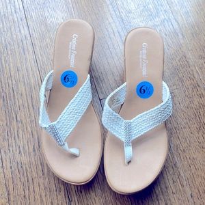 White never worn Christina Francini wedges